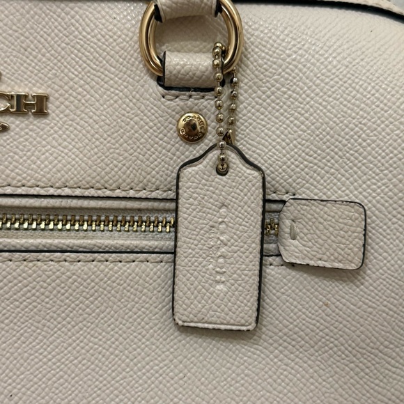 COACH 79946 Rowan Crossgrain Leather Satchel Shoulder Crossbody Bag Chalk / Gold - Picture 10 of 16